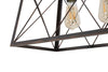 Lampada Industry struttura in metallo con 4 luci per interni