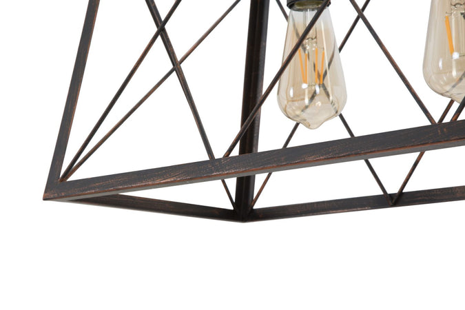 Lampada "Industry" struttura in metallo con 4 luci per interni