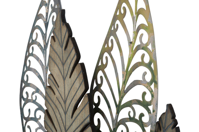 Scultura foglie decorative miste in ferro per decorazioni ambienti