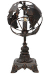 Lampada da tavolo stile mappamondo in metallo per interni