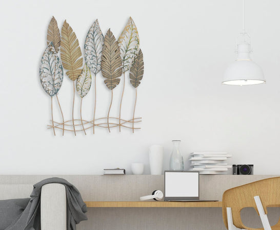 Scultura foglie decorative miste in ferro per decorazioni ambienti