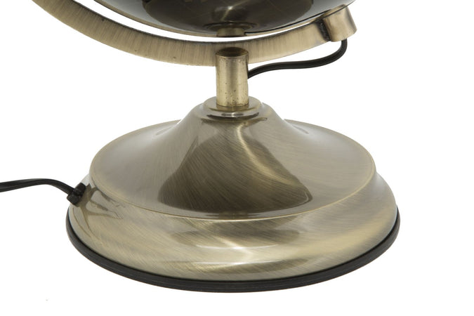 Mappamondo girevole con luce base in metallo per decorazione interni h 38 cm