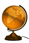 Mappamondo girevole con luce base in metallo per decorazione interni h 38 cm