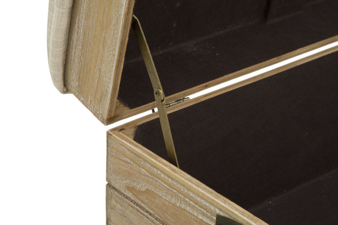 Panca in tessuto con contenitore in legno gambe in ferro per interni set da 2