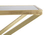 Console Piramid struttura in ferro color oro e vetro per interni