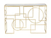 Console Marie con struttura in ferro color oro e vetro per interni