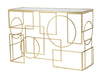 Console Marie con struttura in ferro color oro e vetro per interni