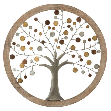 Albero decorativo in ferro e legno da muro per decorazioni ambienti