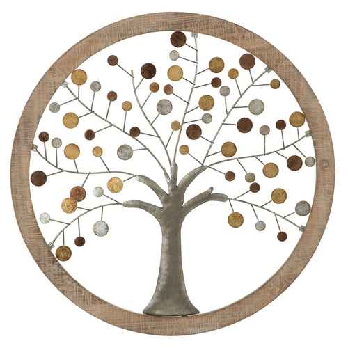 Albero decorativo in ferro e legno da muro per decorazioni ambienti