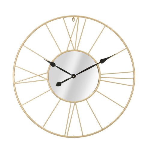 Orologio da parete in metallo con specchio per salotto e cucina