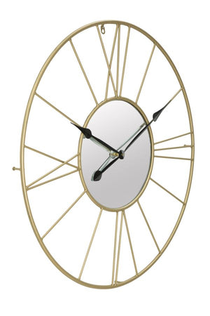 Orologio da parete in metallo con specchio per salotto e cucina