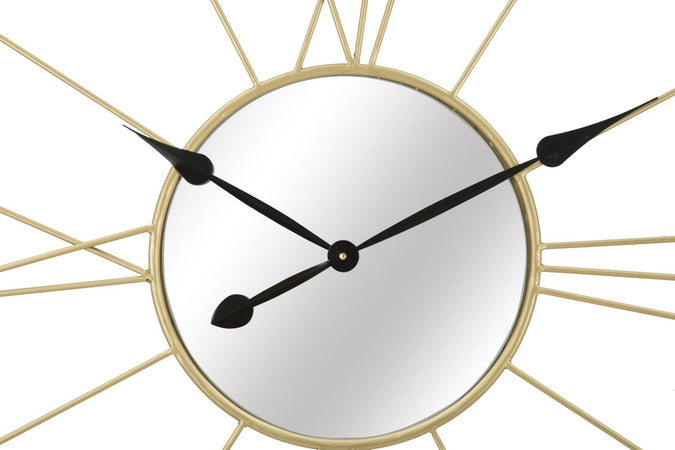 Orologio da parete in metallo con specchio per salotto e cucina