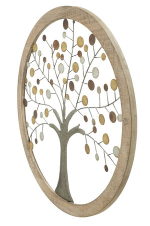 Albero decorativo in ferro e legno da muro per decorazioni ambienti