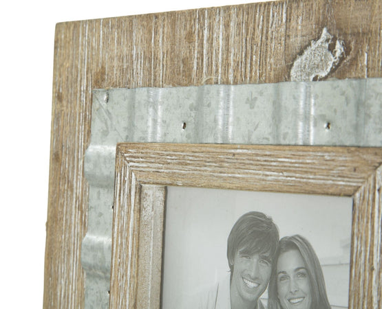 Cornice decorativa in legno MDF e ferro per foto ricordo