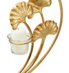 Porta candela Iris struttura in metallo color oro e vetro per interni