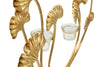 Porta candela Iris struttura in metallo color oro e vetro per interni