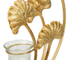 Porta candela Iris struttura in metallo color oro e vetro per interni