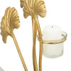 Porta candela Iris struttura in metallo color oro e vetro per interni