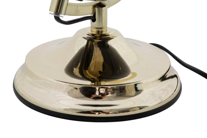 Mappamondo girevole con luce base in metallo per decorazione interni h 38 cm