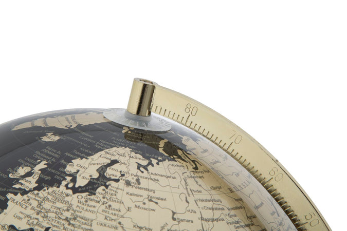 Mappamondo girevole con luce base in metallo per decorazione interni h 38 cm