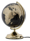 Mappamondo girevole con luce base in metallo per decorazione interni h 38 cm