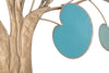 Albero decorativo in ferro con foglie azzurre per decorazioni ambienti