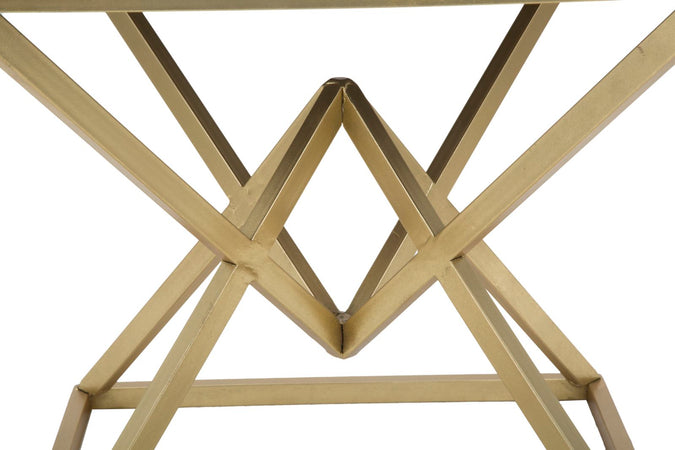 Sgabello "Piramid" quadrato in poliestere struttura in ferro color oro per interni