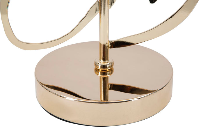 Lampada da tavolo cuori struttura in metallo color oro e nero per interni
