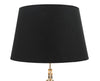 Lampada da terra struttura in metallo color oro e tessuto color nero per interni