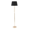 Lampada da terra struttura in metallo color oro e tessuto color nero per interni