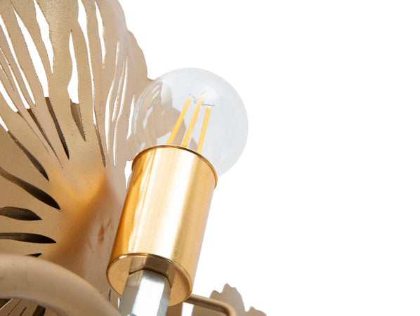 Lampada da muro struttura in metallo color oro con 3 luci per interni