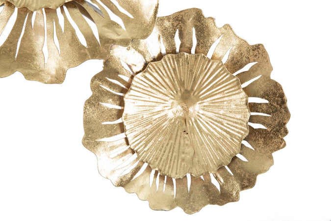 Lampada da muro struttura in metallo color oro con 3 luci per interni