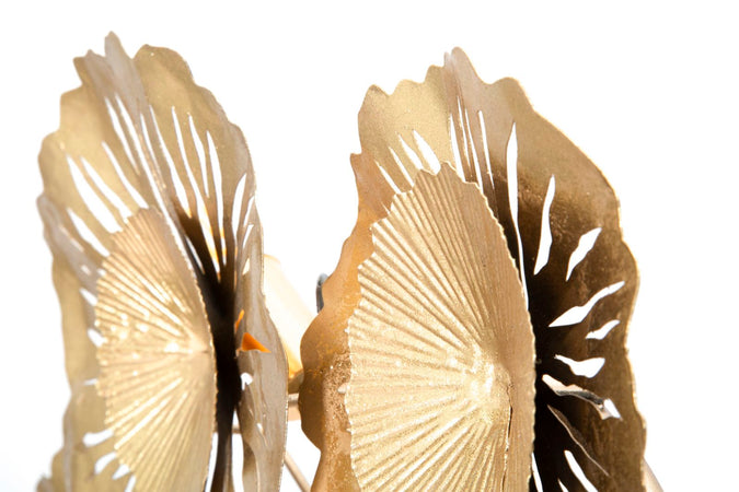 Lampada da muro struttura in metallo color oro con 3 luci per interni