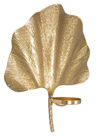 Porta candela da muro in metallo color oro per interni