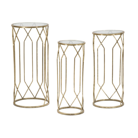 Porta telefono "Tunisi" rotondi struttura in ferro color oro per interni set da 3