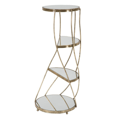 Porta telefono "Twisty" struttura in ferro color oro e vetro per interni