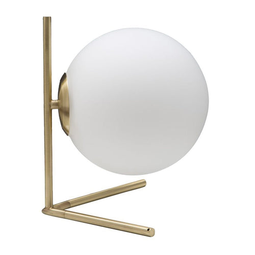Lampada da tavolo Glamy struttura in metallo e vetro per interni
