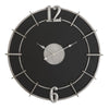 Orologio da parete in legno MDF e ferro color nero e argento per salotto e cucina