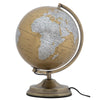 Mappamondo girevole con luce base in metallo per decorazione interni h 38 cm