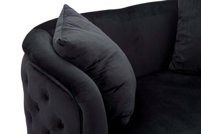 Divanetto "Bucarest" 2 posti in velluto gambe in metallo color oro per interni