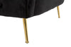 Divanetto Bucarest 2 posti in velluto gambe in metallo color oro per interni