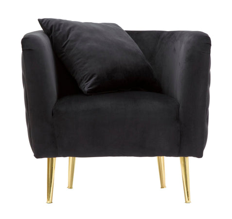 Poltrona "Bucarest" 1 posto in velluto gambe in metallo color oro per interni