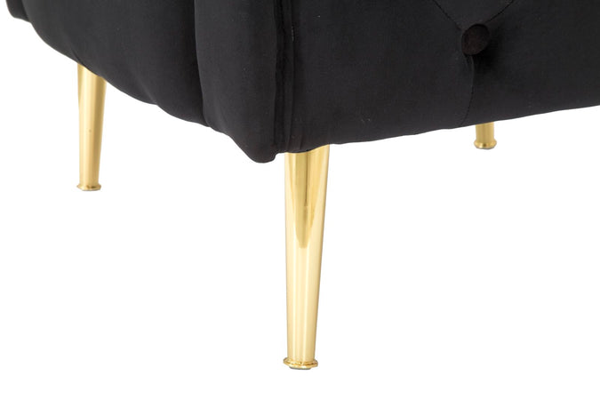 Poltrona "Bucarest" 1 posto in velluto gambe in metallo color oro per interni
