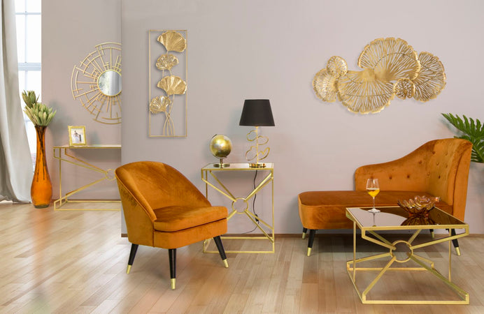 Lampada da tavolo cuori struttura in metallo color oro e nero per interni