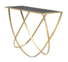 Console ring struttura in ferro color oro e vetro per interni