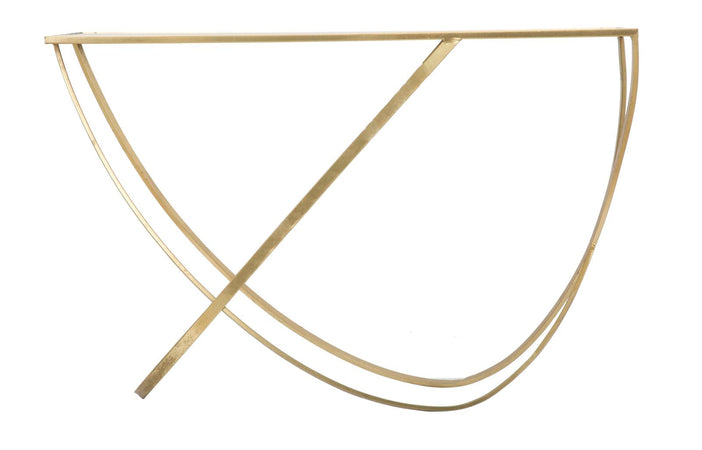 Console ring struttura in ferro color oro e vetro per interni
