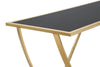 Console ring struttura in ferro color oro e vetro per interni