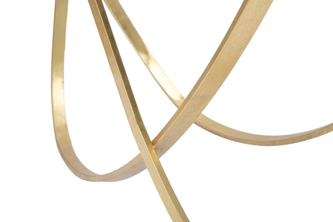 Console ring struttura in ferro color oro e vetro per interni