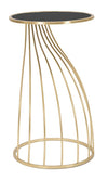 Tavolino porta telefono Flush struttura in ferro color oro e vetro per interni