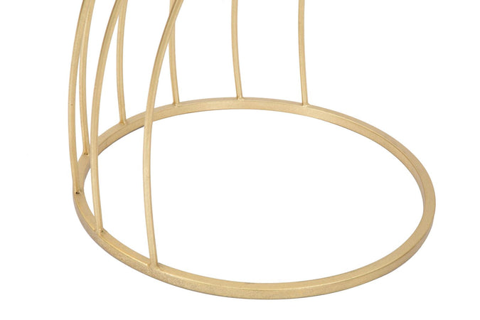 Tavolino porta telefono "Flush" struttura in ferro color oro e vetro per interni